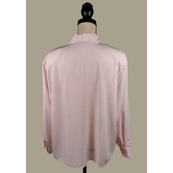Notations Vintage Light Pink Button Front Long Sleeve Shirt with Embroidery Size - Picture 2 of 9